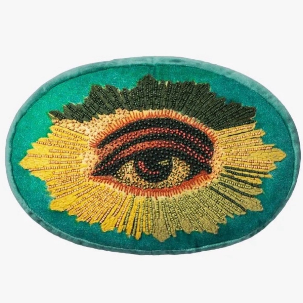 John Derian Beady-Eyed embellished throw pillow